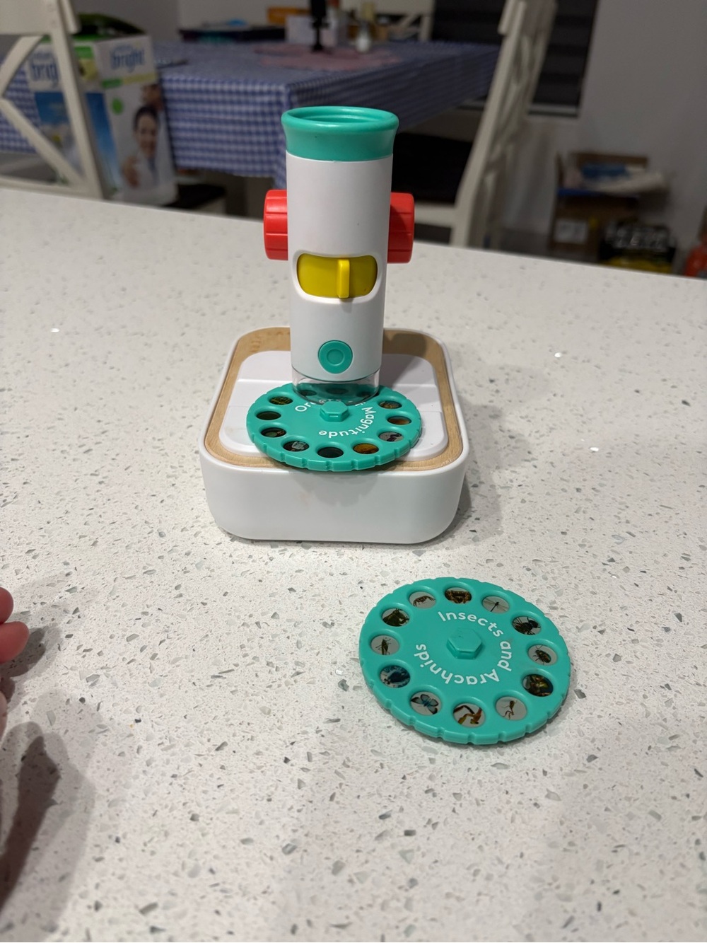 Lovevery Kids Discovery Microscope Toy - Teal/White